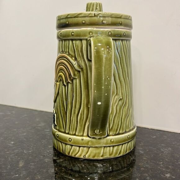 Rooster Wood Grained Tea Pot/Wood Grained Harvest /Country Themed-Vintage - Picture 4 of 8